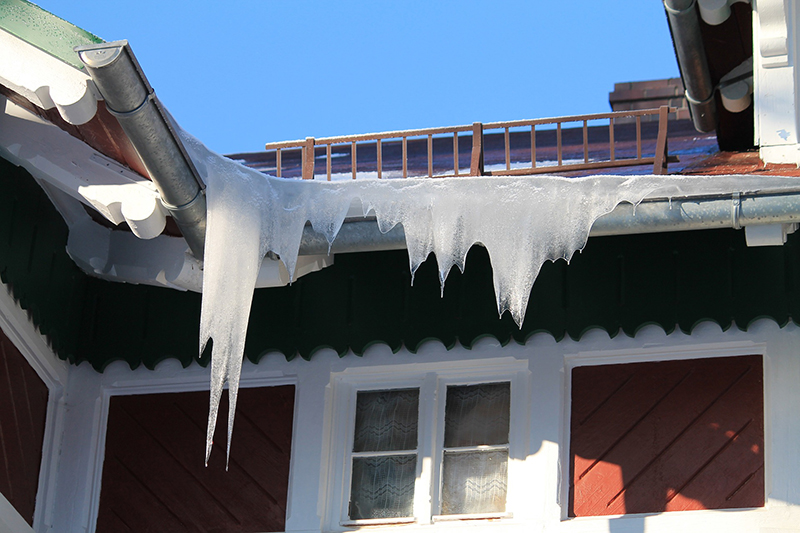 As part of All American Heating's Home Winter Prep Guide, make sure your gutters are securely fastened to your house. Heavy ice dams can pull them away, causing leaks and water damage internally.