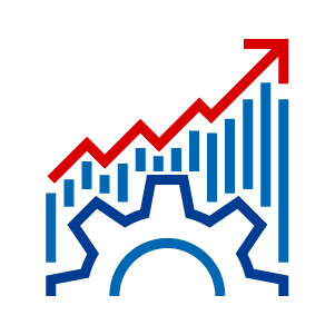Illustration of gear with a growth chart
