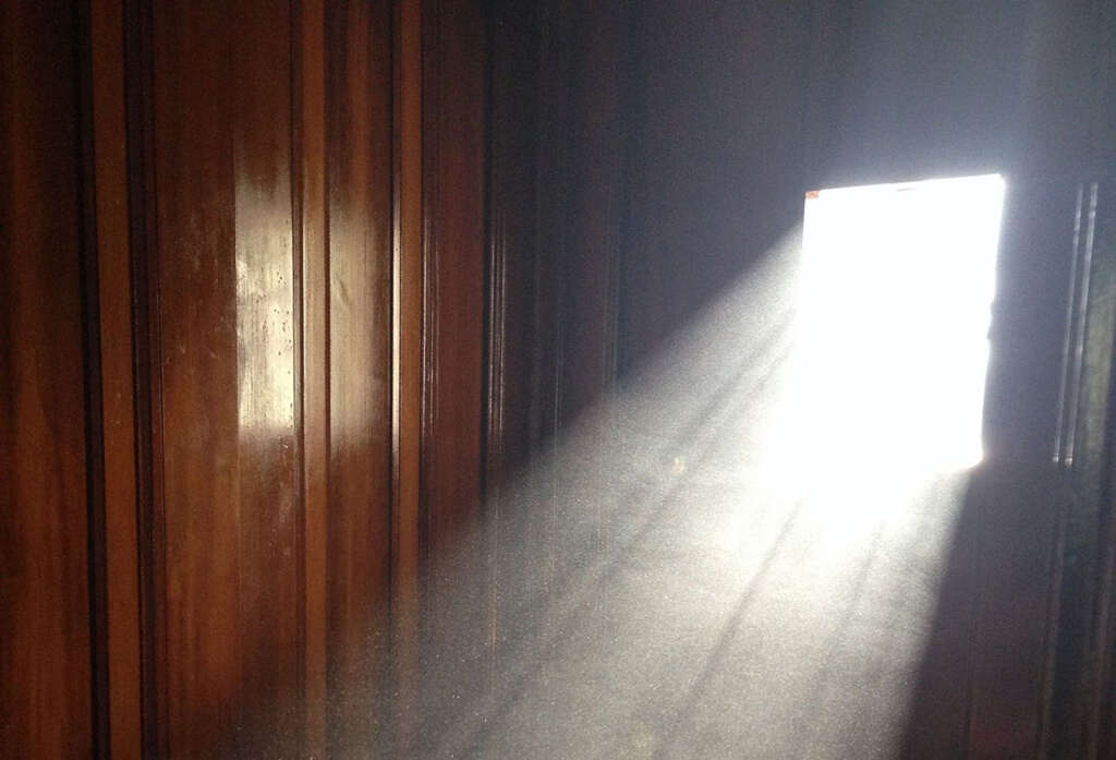 Dust illuminated in a sunbeam