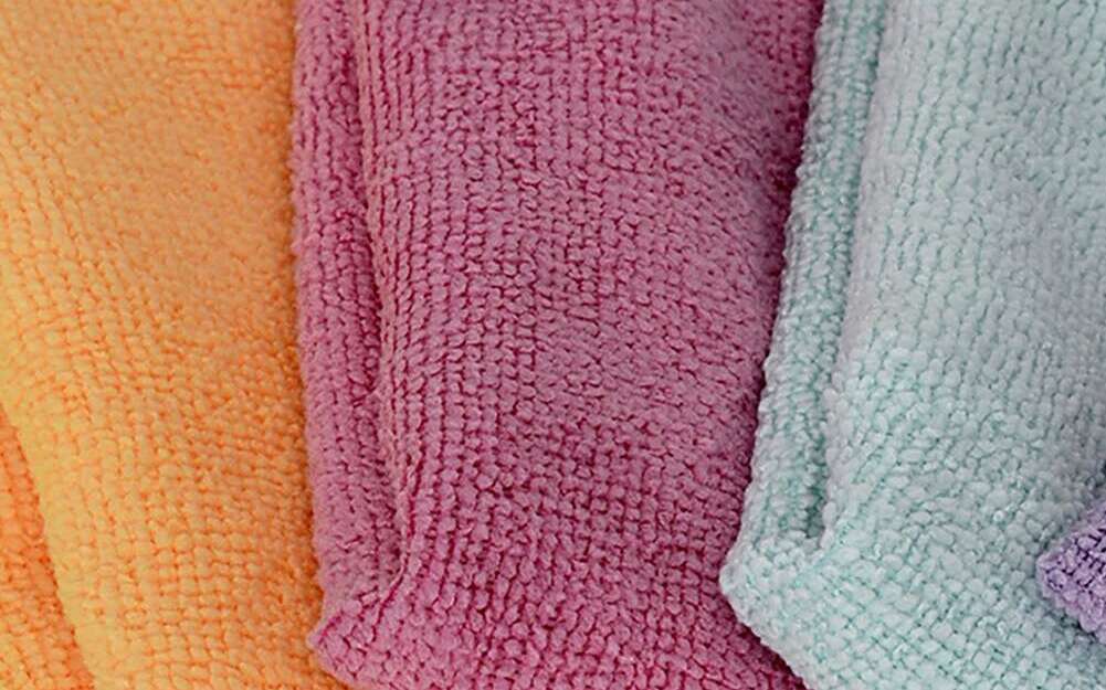 Microfiber cleaning cloths close-up